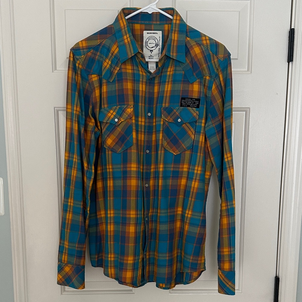 Diesel Men's Multicolor Plaid Casual Shirt